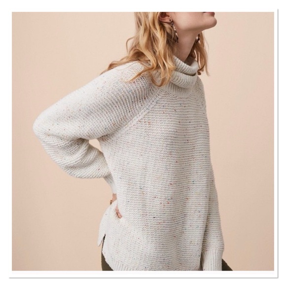LOU & GREY Chunky Confetti Fleck Turtleneck Sweater - Picture 1 of 10